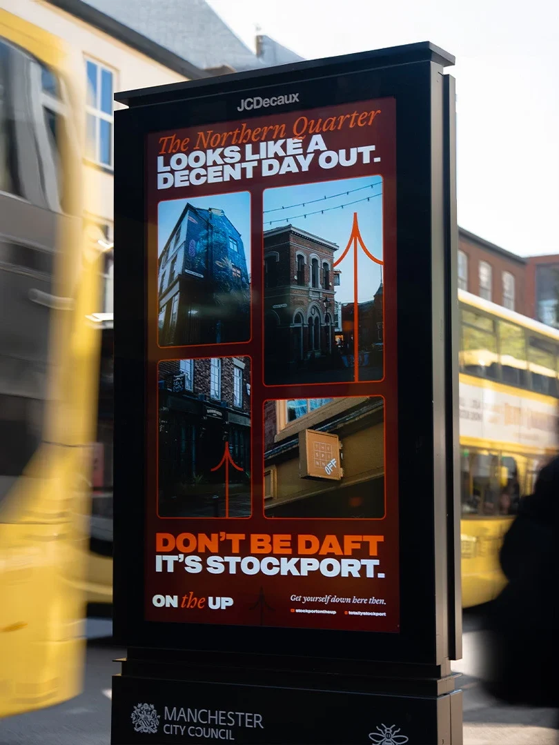 Totally Stockport OOH Campaign by Good Good Double Good Marketing Agency